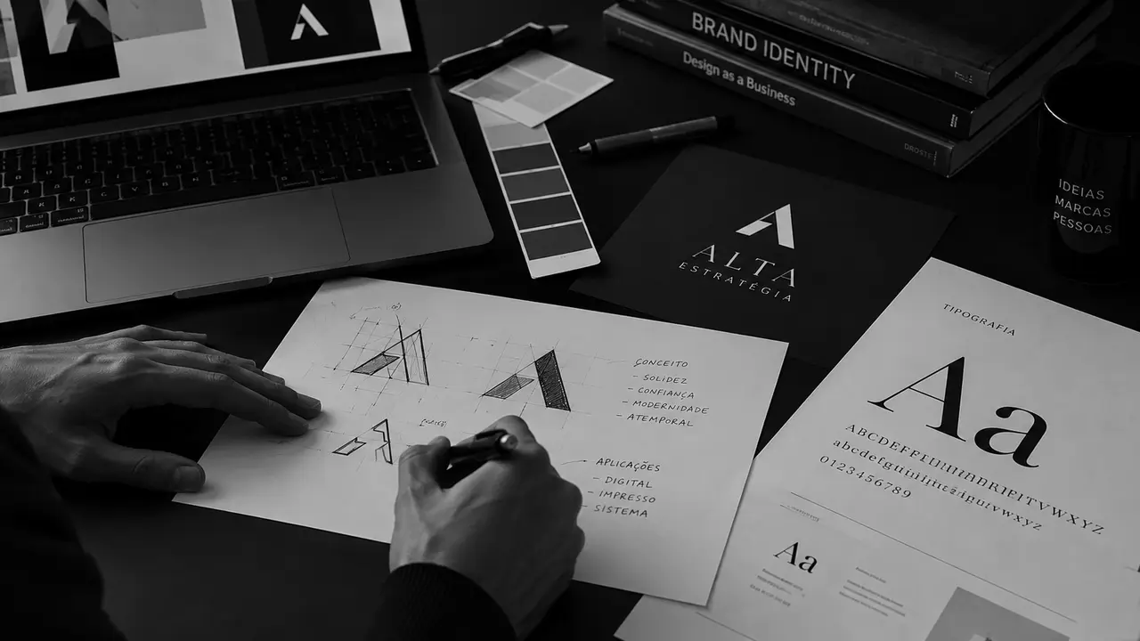 Identidade visual KOVA em materiais de marca